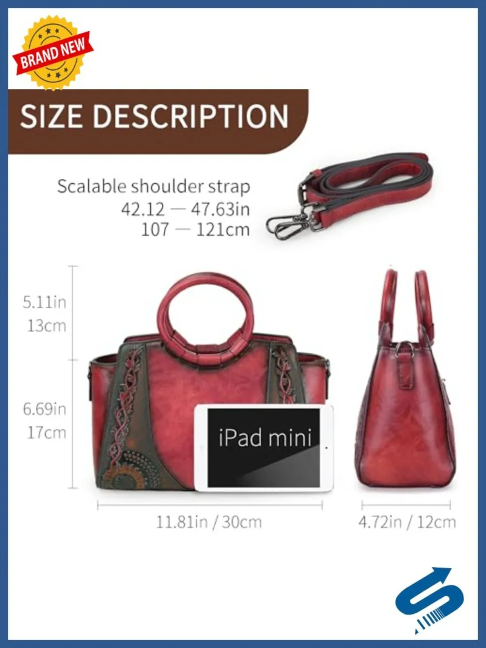 Medium Leather Satchel Handbag Crossbody Shoulder Bag Tote Hobo with Pockets